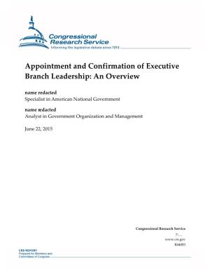 Appointment and Confirmation of Executive