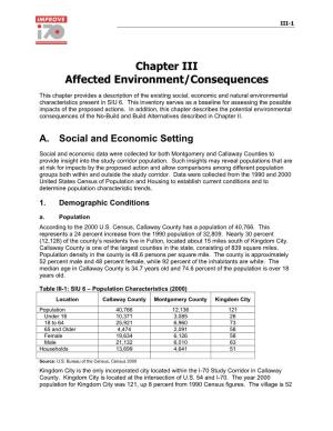 Chapter III Affected Environment/Consequences
