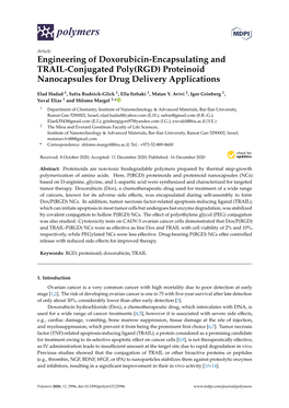 Proteinoid Nanocapsules for Drug Delivery Applications