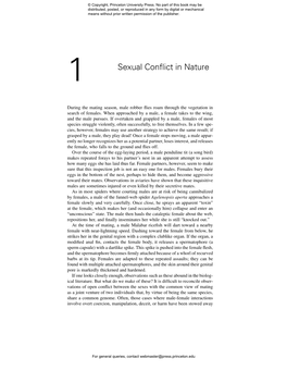 1 Sexual Conflict in Nature