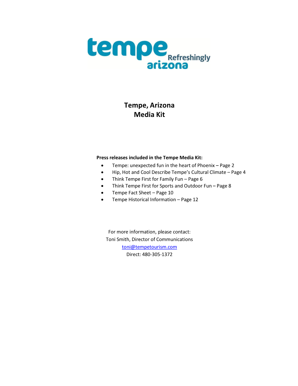 Tempe, Arizona Media Kit