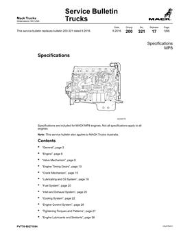 Service Bulletin Mack Trucks Greensboro, NC USA Trucks