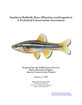 Southern Redbelly Dace (Phoxinus Erythrogaster): a Technical Conservation Assessment