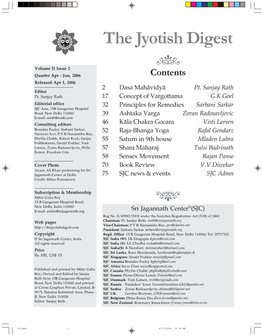 The Jyotish Digest  Volume II Issue 2 Quarter Apr - Jun, 2006 Contents Released Apr 1, 2006 2 Dasa Mahävidyä Pt