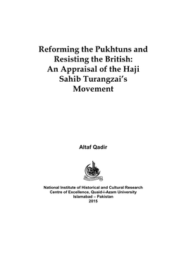 An Appraisal of the Haji Sahib Turangzai's Movement