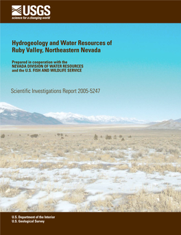 Hydrogeology and Water Resources of Ruby Valley, Northeastern Nevada