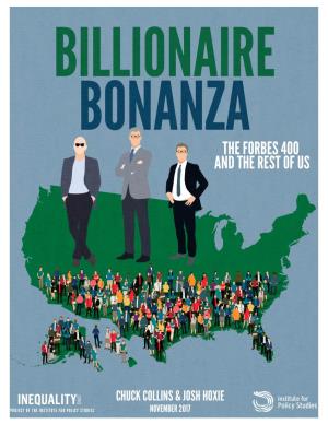 Billionaire Bonanza 2017: the Forbes 400 and the Rest of Us