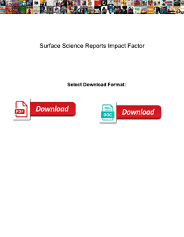 Surface Science Reports Impact Factor