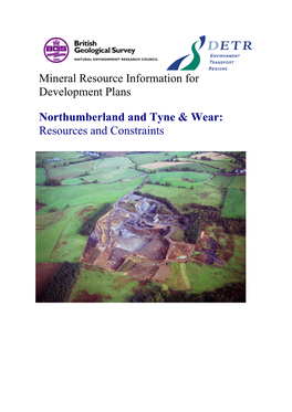 Mineral Resources Report for Northumberland