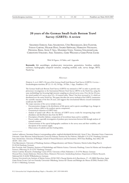 20 Years of the German Small-Scale Bottom Trawl Survey (GSBTS): a Review