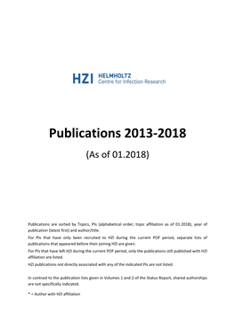 Publications 2013-2018 (As of 01.2018)