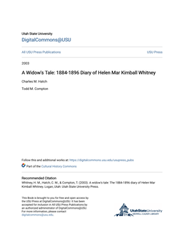 1884-1896 Diary of Helen Mar Kimball Whitney