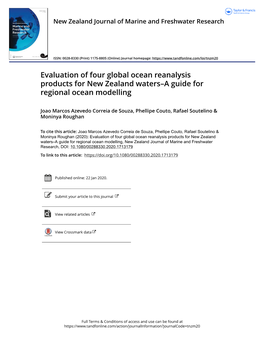 Evaluation of Four Global Ocean Reanalysis Products for New Zealand Waters–A Guide for Regional Ocean Modelling