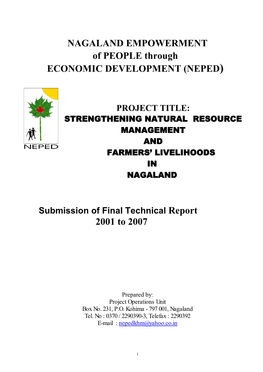 NAGALAND EMPOWERMENT of PEOPLE Through ECONOMIC DEVELOPMENT (NEPED)