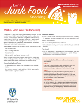 Week 4: Limit Junk Food Snacking
