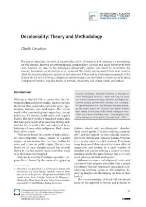 Decoloniality: Theory and Methodology