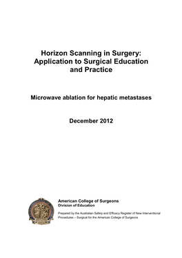 Microwave Ablation for Hepatic Metastases