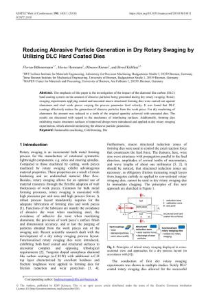 Reducing Abrasive Particle Generation in Dry Rotary Swaging by Utilizing DLC Hard Coated Dies