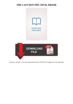 The Last Don PDF Book