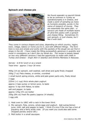 Spinach and Cheese Pie.Pdf