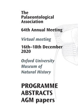 Palaeontological Association Annual Meeting 2020