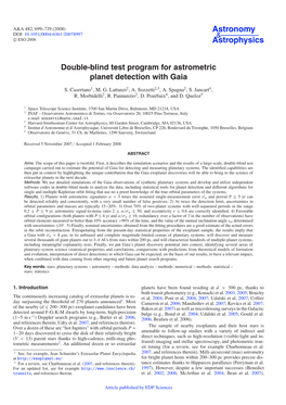 Double-Blind Test Program for Astrometric Planet Detection with Gaia