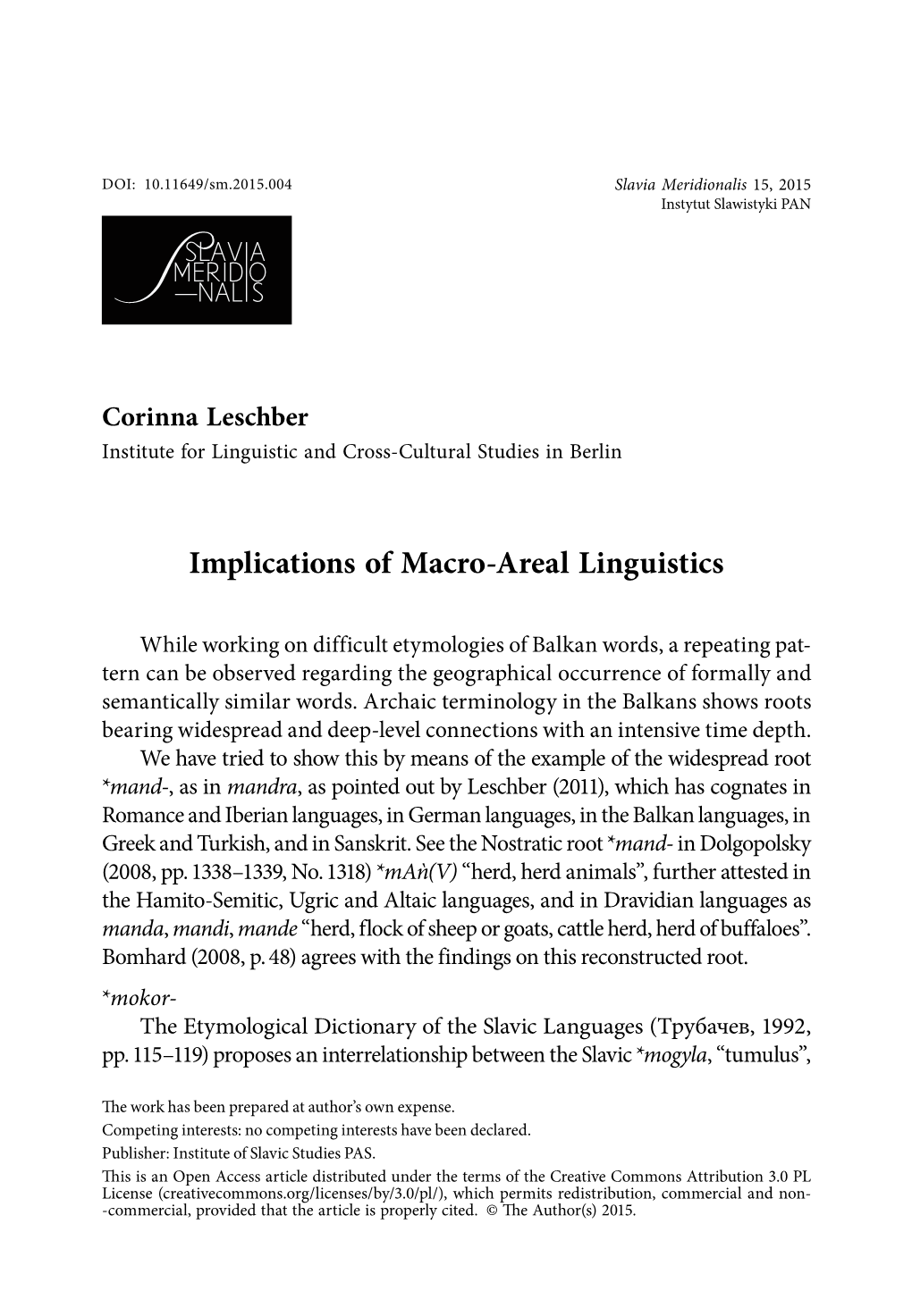 Implications of Macro-Areal Linguistics