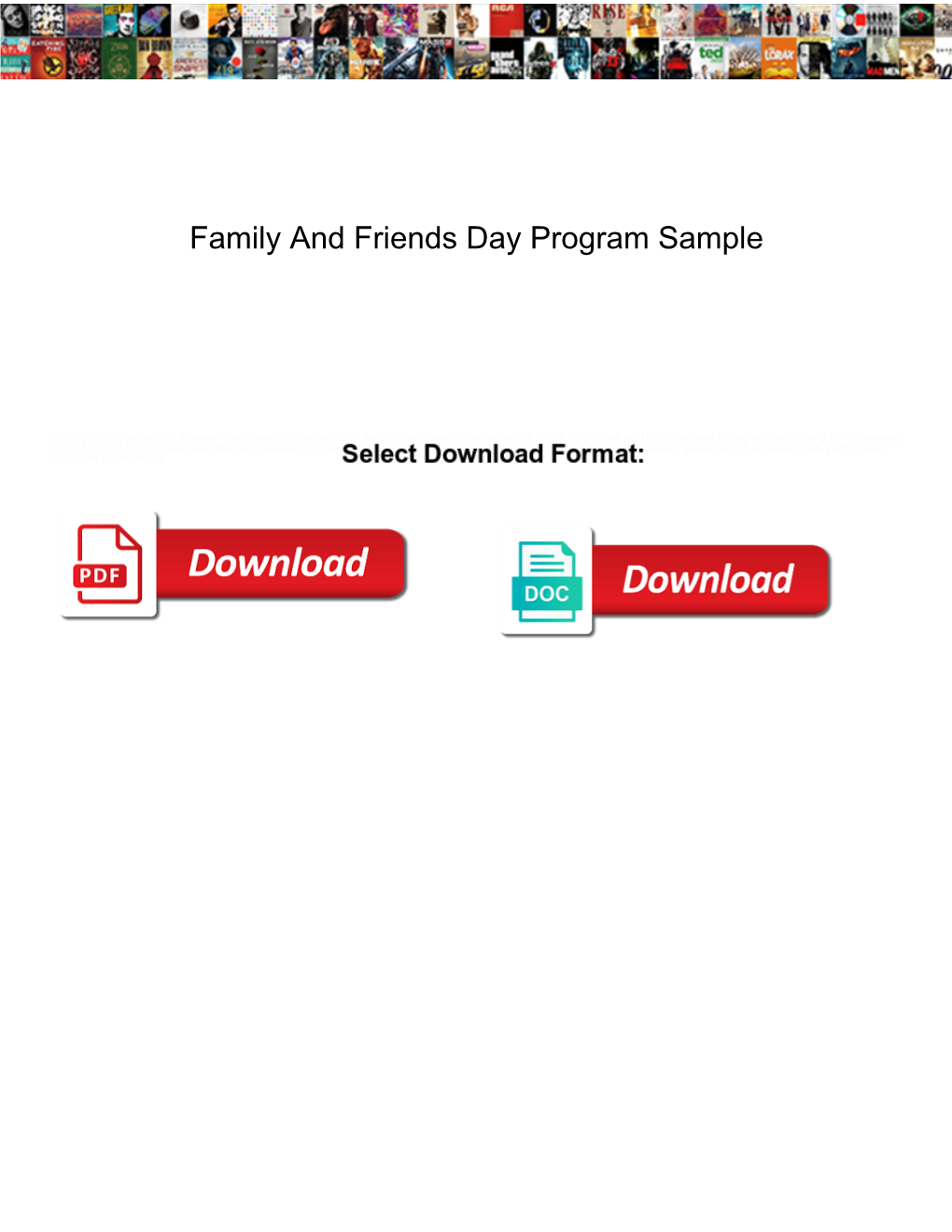 Family and Friends Day Program Sample