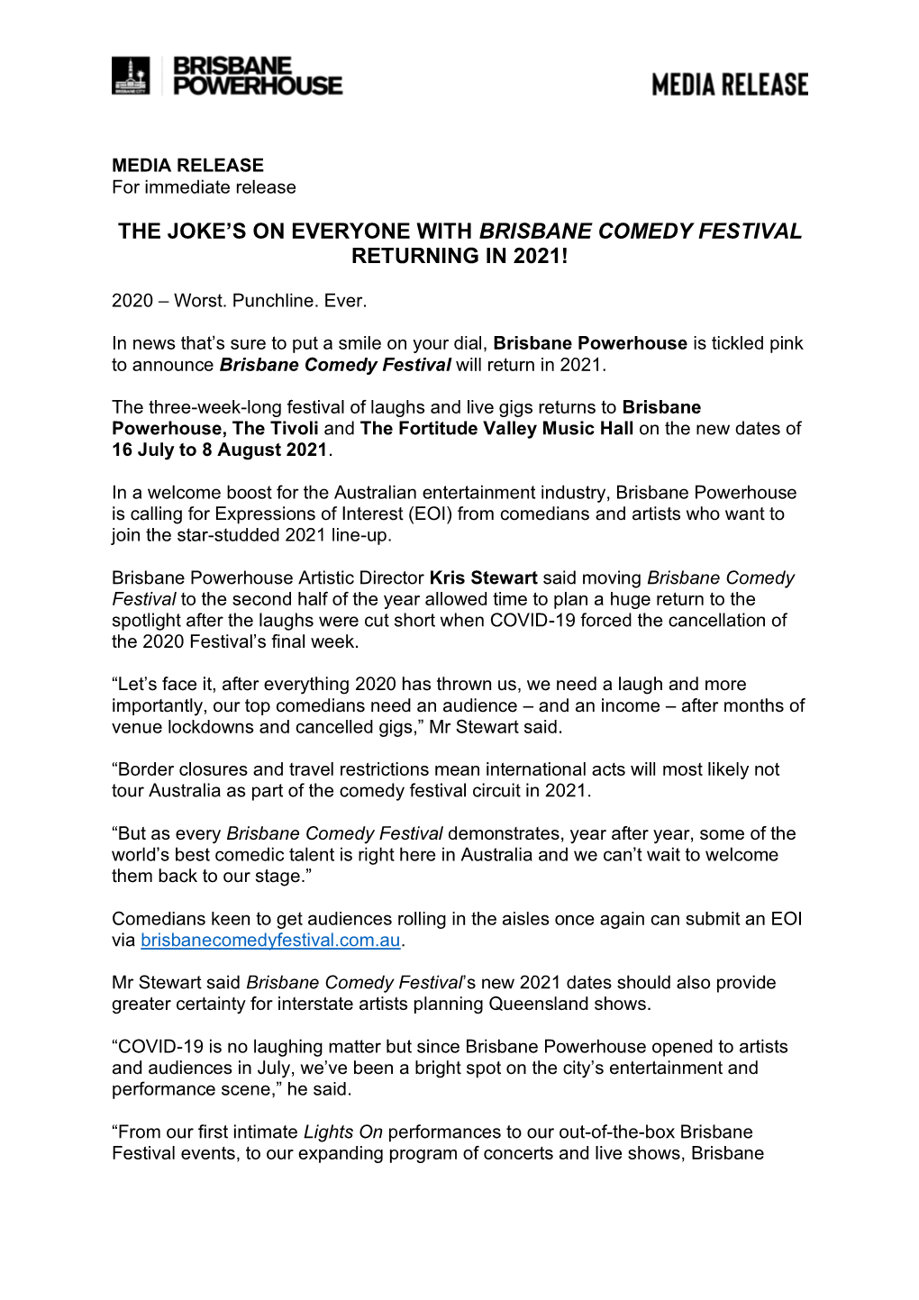 The Joke's on Everyone with Brisbane Comedy Festival