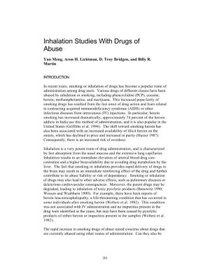 Inhalation Studies with Drugs of Abuse