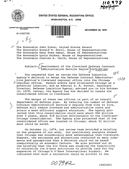 LCD-80-24 Realignment of the Cleveland Defense Contract