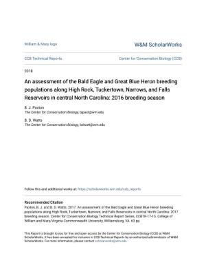 An Assessment of the Bald Eagle and Great Blue Heron Breeding