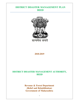 District Disaster Management Plan Beed