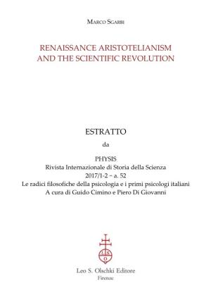 Renaissance Aristotelianism and the Scientific Revolution