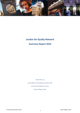 London Air Quality Network Summary Report 2012