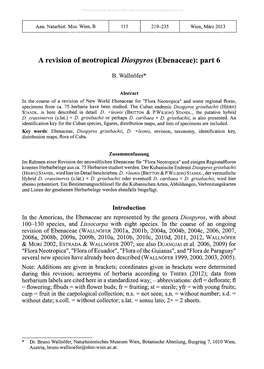 A Revision of Neotropical Diospyros (Ebenaceae)