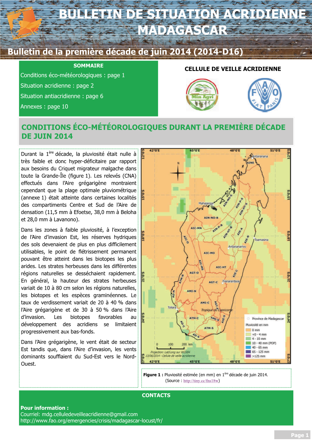 Bulletin De Situation Acridienne Madagascar