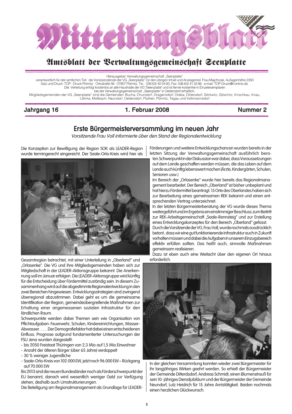 Amtsblatt Der Verwaltungsgemeinschaft Seenplatte