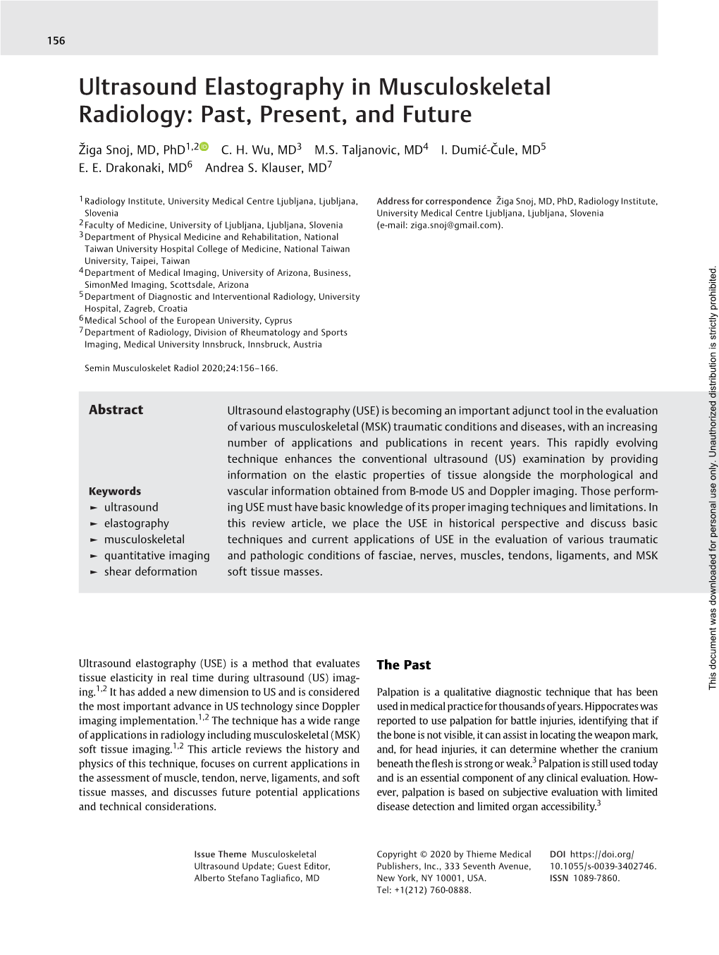 Ultrasound Elastography in Musculoskeletal Radiology: Past, Present, and Future