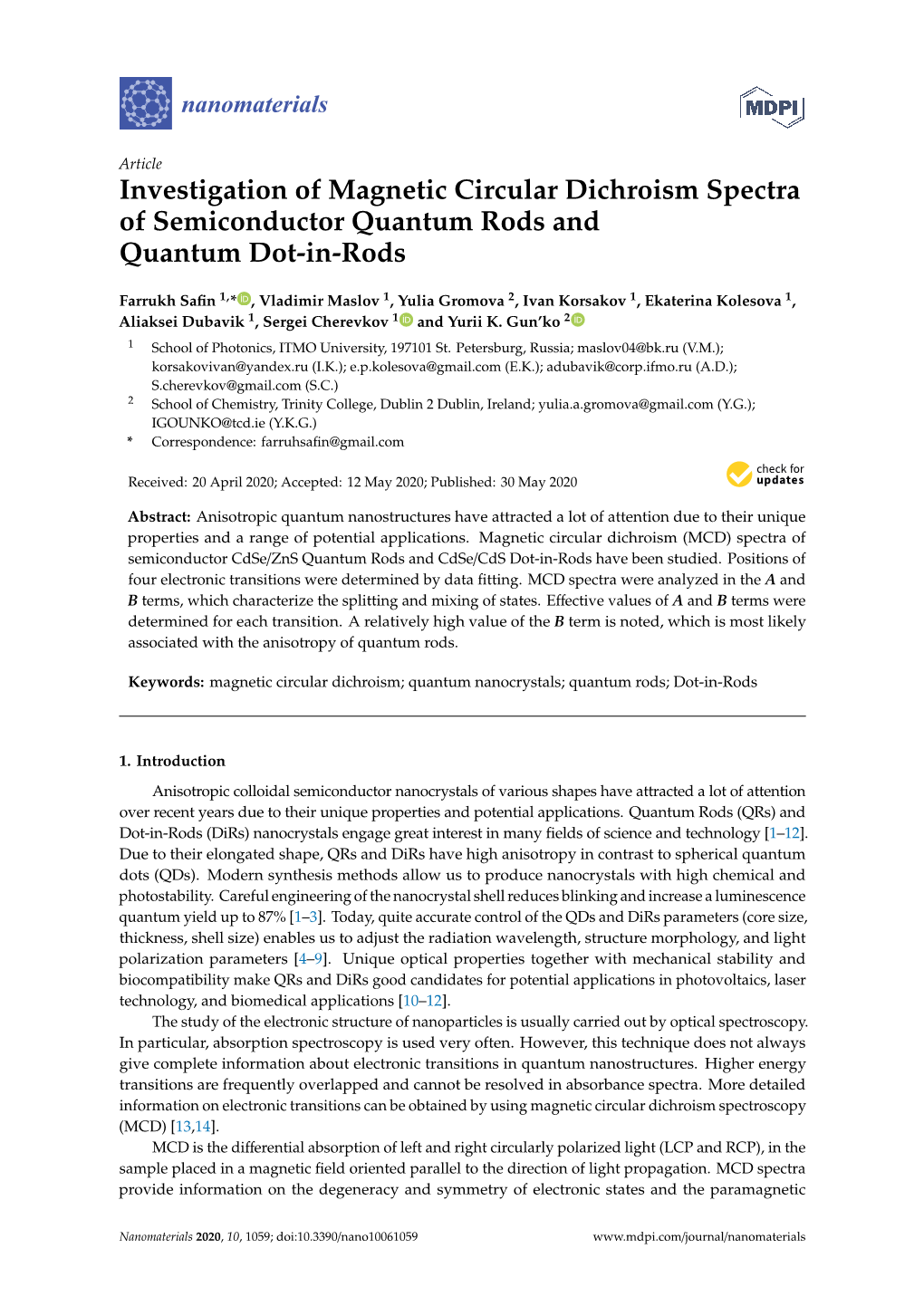 Investigation of Magnetic Circular Dichroism Spectra of Semiconductor Quantum Rods and Quantum Dot-In-Rods