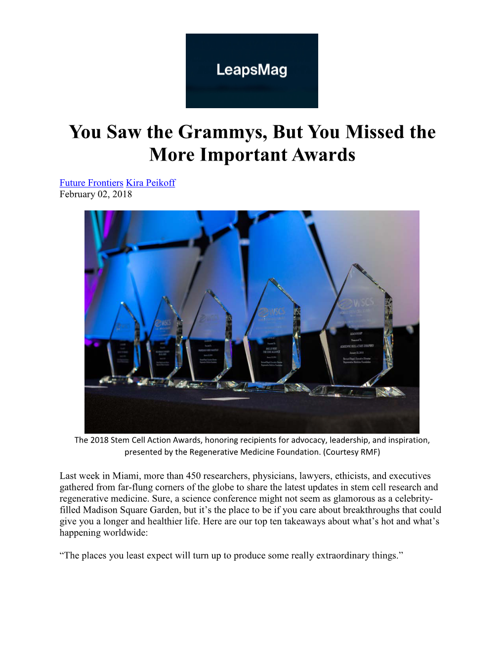 You Saw the Grammys, but You Missed the More Important Awards