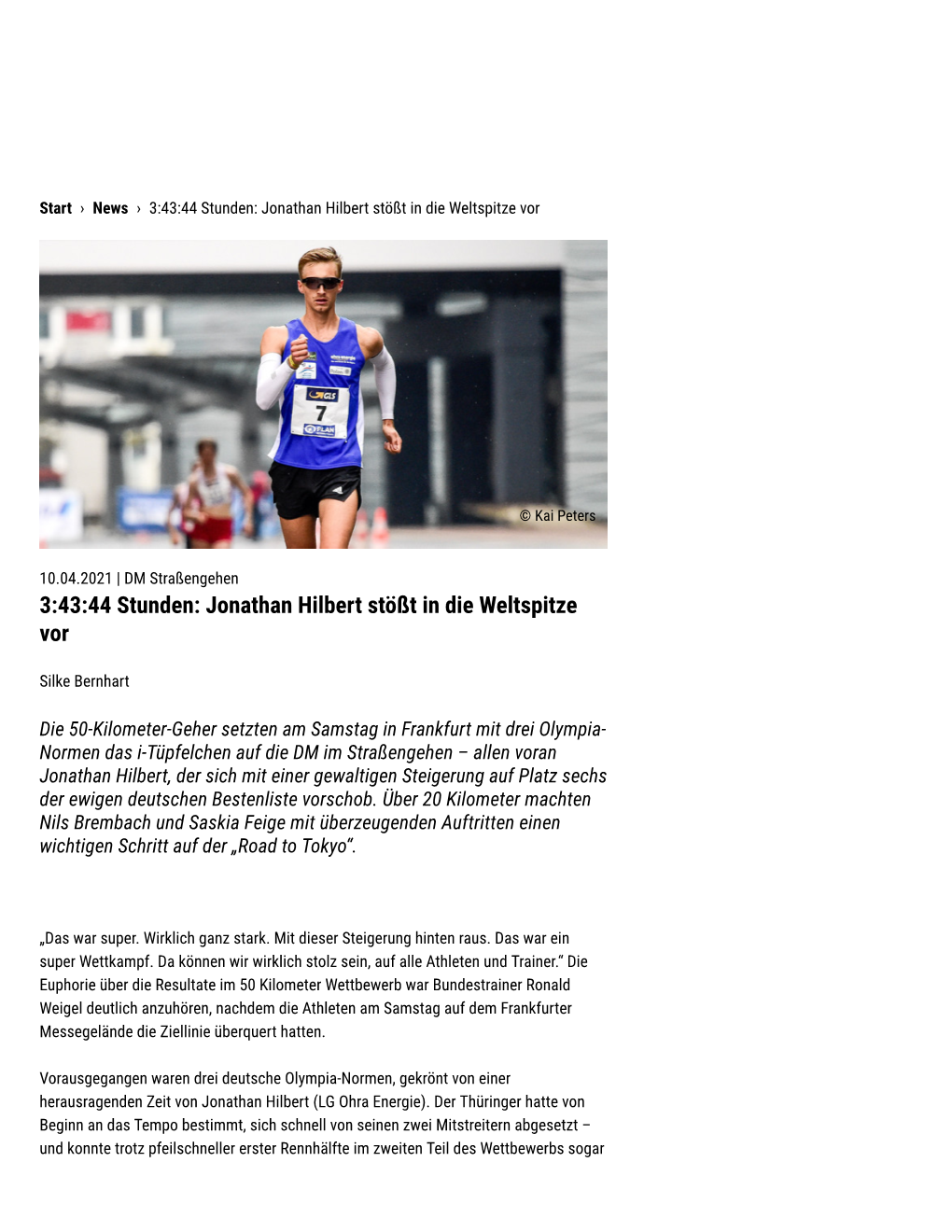 3:43:44 Stunden: Jonathan Hilbert Stößt in Die Weltspitze Vor