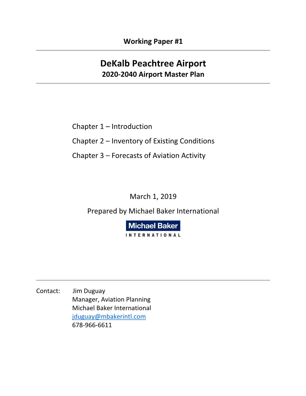 Dekalb Peachtree Airport 2020-2040 Airport Master Plan