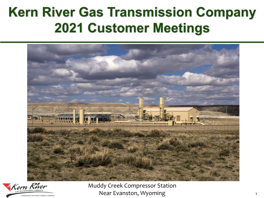 Kern River Gas Transmission Company 2021 Customer Meetings