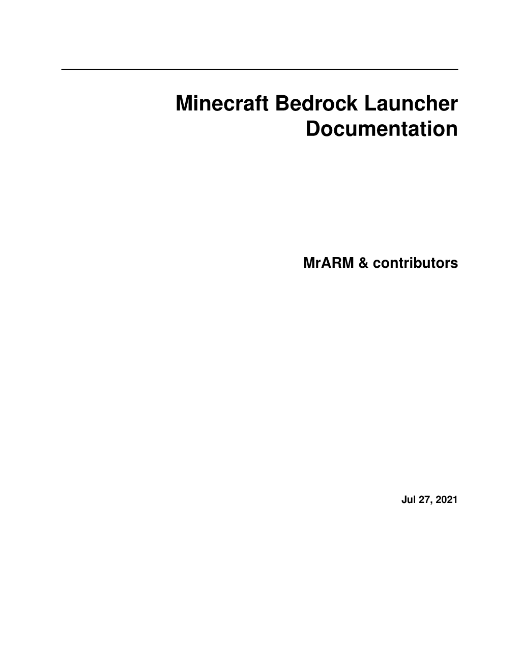 Minecraft Bedrock Launcher Documentation