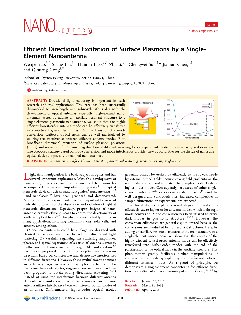 Efficient Directional Excitation of Surface Plasmons by a Single