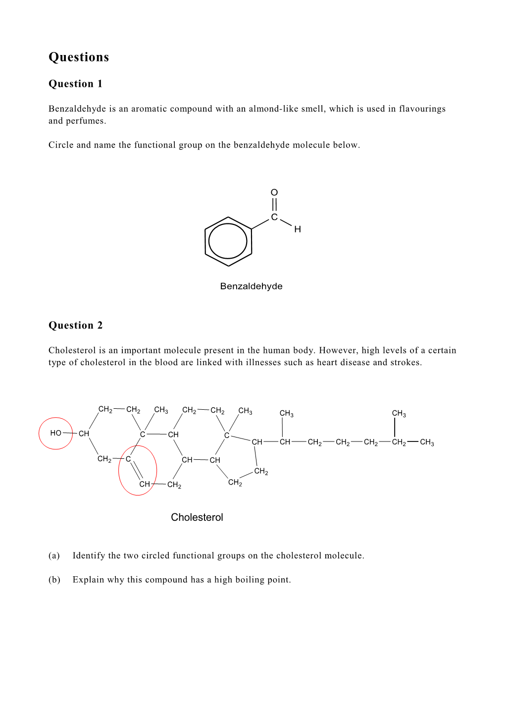 Circle and Name the Functional Group on the Benzaldehyde Molecule Below