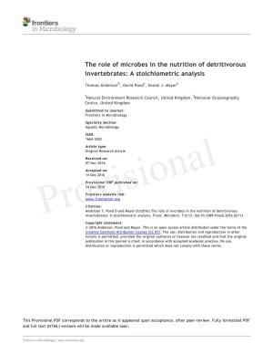 The Role of Microbes in the Nutrition of Detritivorous