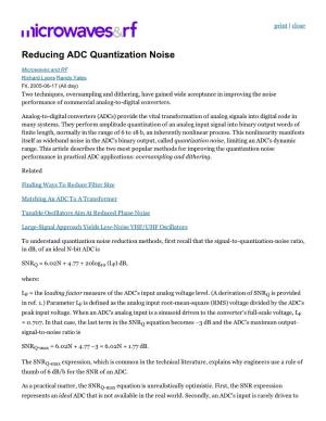 Reducing ADC Quantization Noise