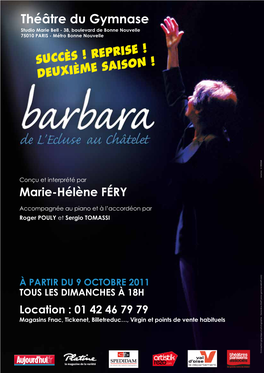 Théâtre Du Gymnase Studio Marie Bell - 38, Boulevard De Bonne Nouvelle 75010 PARIS - Métro Bonne Nouvelle